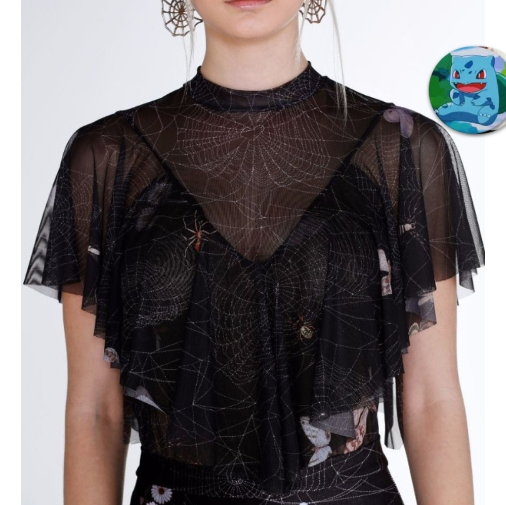 SOLD BlackMilk Sticky Situation Sheer Frill Shirt